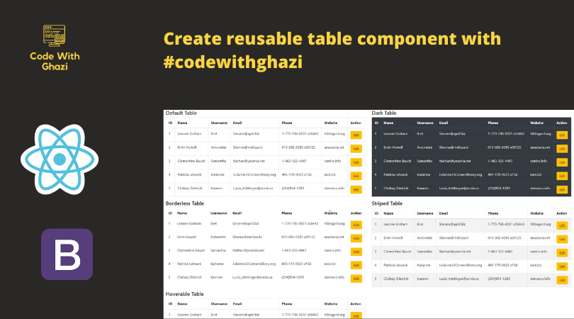 How to create reusable table component with ReactJS in 2020